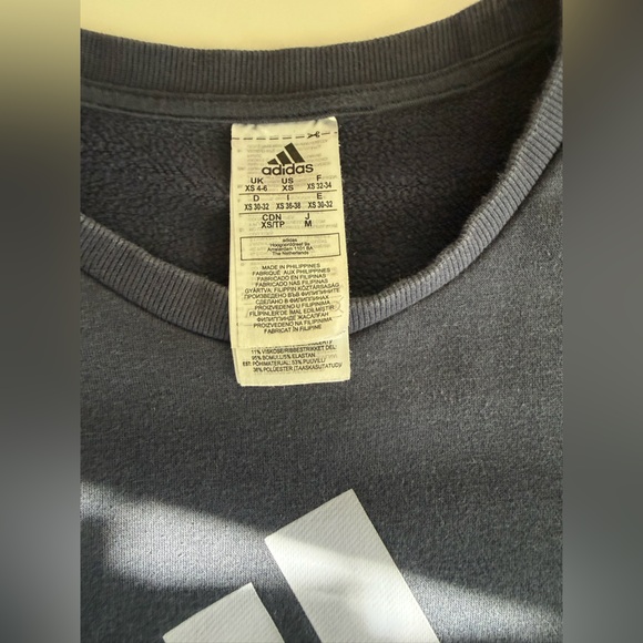 Adidas Cropped Crewneck Sweatshirt Floral Graphic Sleeves | XS - Picture 7 of 11